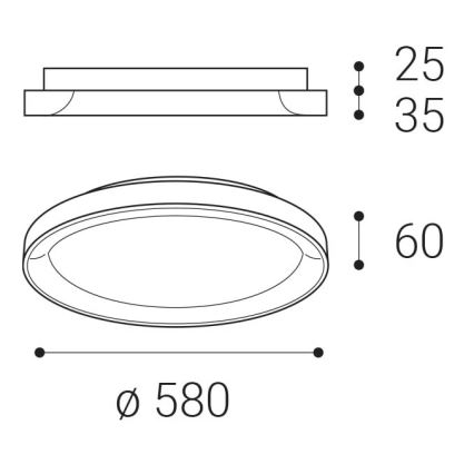 LED2 - LED Griestu lampa BELLA LED/48W/230V 3000K/4000K, balta