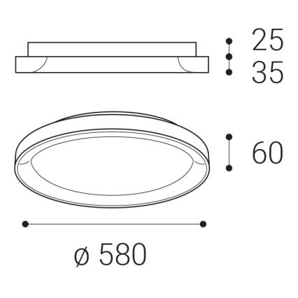 LED2 - LED Griestu lampa BELLA LED/48W/230V 3000K/4000K, brūna