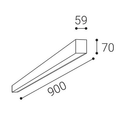 LED2 - LED griestu lampa NOLI LED/30W/230V 3000/3500/4000K 90 cm melna