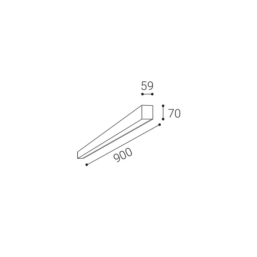 LED2 - LED griestu lampa NOLI LED/30W/230V 3000/3500/4000K 90 cm melna