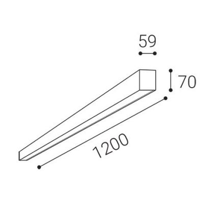 LED2 - LED griestu lampa NOLI LED/40W/230V 3000/3500/4000K 120 cm melna
