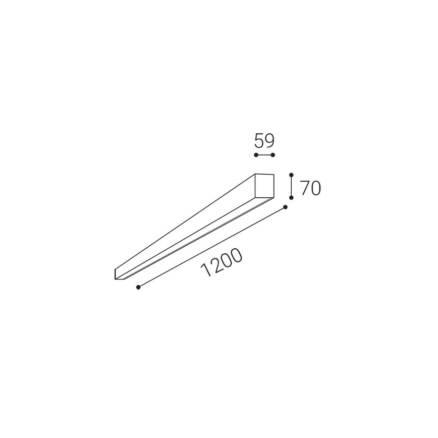 LED2 - LED griestu lampa NOLI LED/40W/230V 3000/3500/4000K 120 cm melna