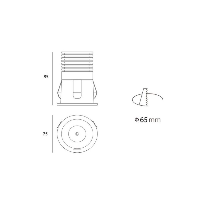 LED2 - LED Iebūvējamais starmetis RAY LED/10W/230V balts IP44
