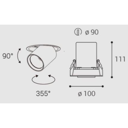 LED2 - LED Iegremdējams starmetis HIDE LED/20W/230V CRI 90 balta