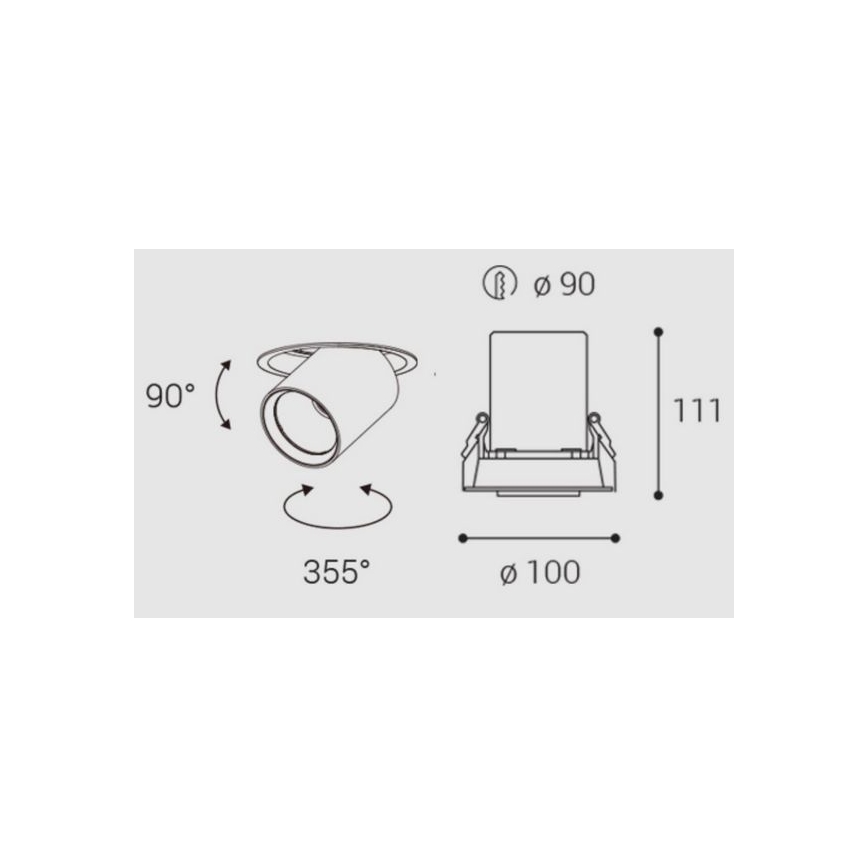 LED2 - LED Iegremdējams starmetis HIDE LED/20W/230V CRI 90 balta