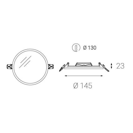 LED2 - LED Iegremdējama vannas istabas lampa SLIM LED/10W/230V IP43 CRI 90