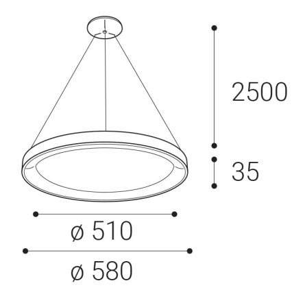 LED2 - LED Lustra ar auklu BELLA LED/48W/230V 3000K/4000K, balta