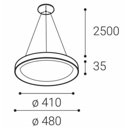 LED2 - LED Lustra ar auklu BELLA SLIM LED/38W/230V 3000/4000K, melna