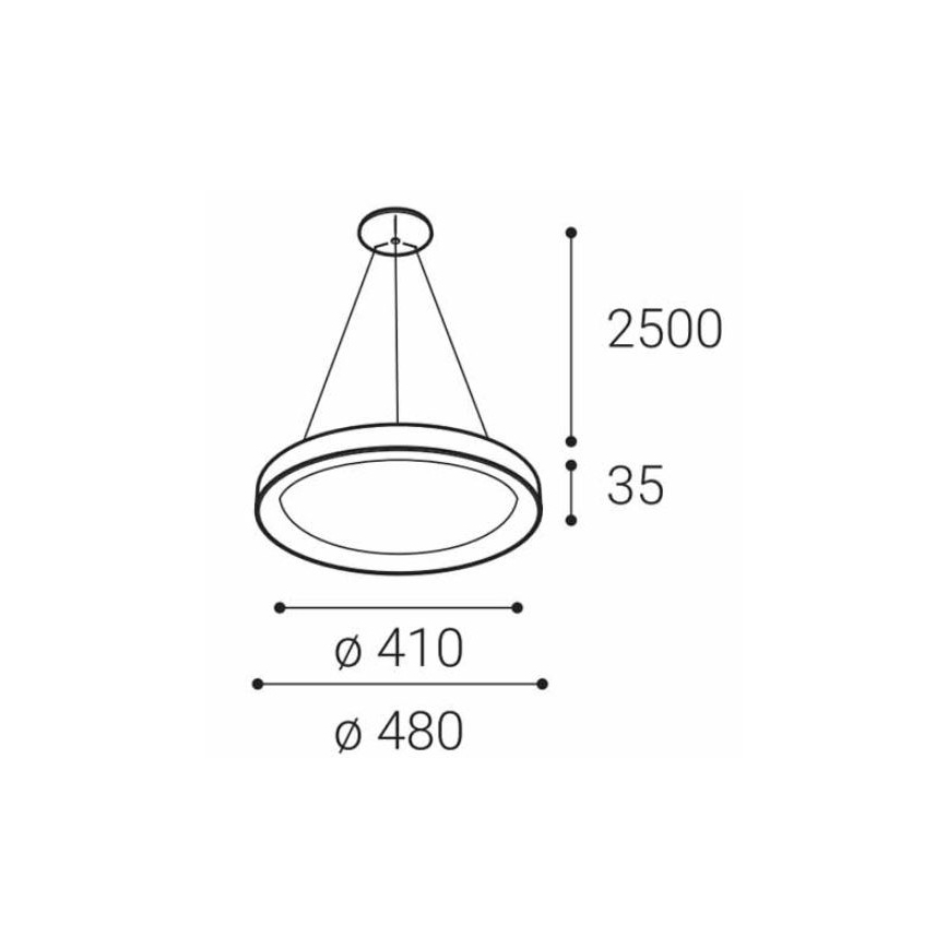 LED2 - LED Lustra ar auklu BELLA SLIM LED/38W/230V 3000/4000K, melna