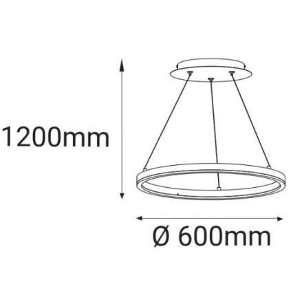 LED2 - LED lustra ar auklu CIRCLE LED/42W/230V