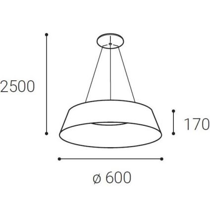 LED2 - LED lustra ar auklu KATY LED/60W/230V 3000/4000K Balts