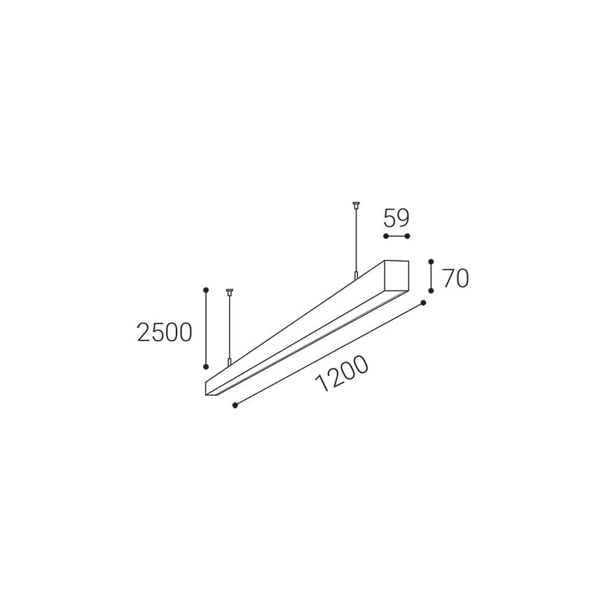 LED2 - LED Lustra ar auklu NOLI LED/40W/230V 3000K/3500K/4000K, balta