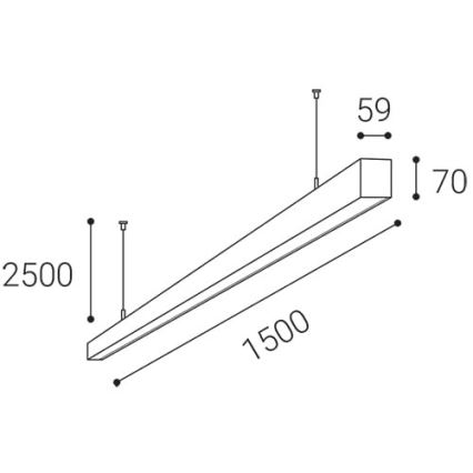 LED2 - LED Lustra ar auklu NOLI LED/60W/230V 3000K/3500K/4000K, balta