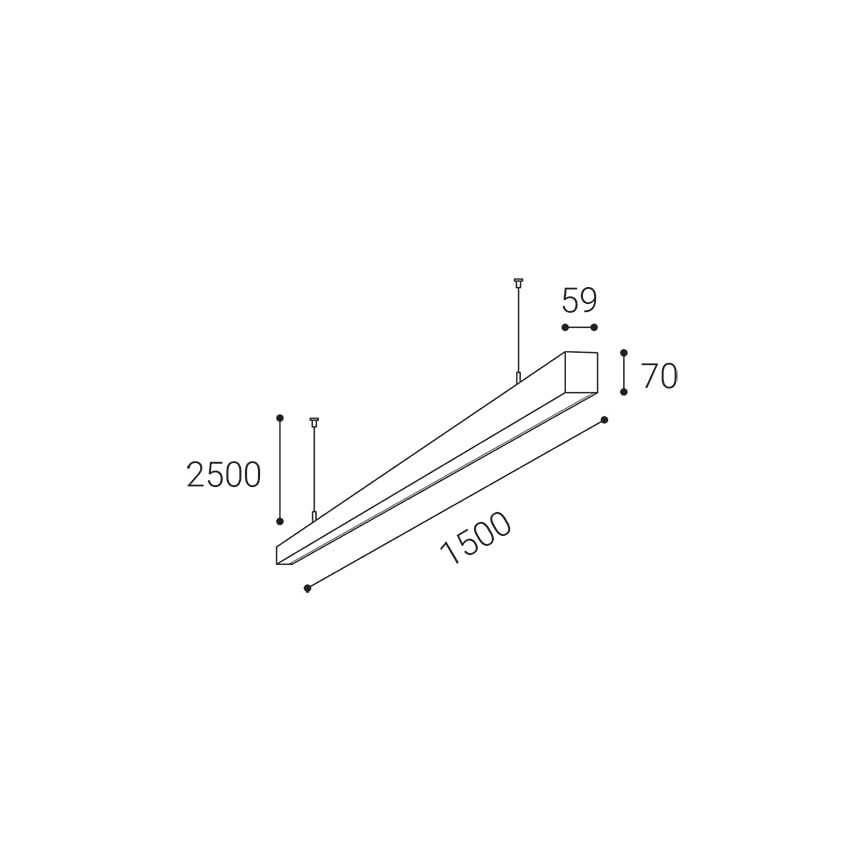 LED2 - LED Lustra ar auklu NOLI LED/60W/230V 3000K/3500K/4000K, balta