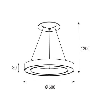 LED2 - LED Lustra ar auklu SATURN LED/50W/230V 3000K d. 60 cm balta