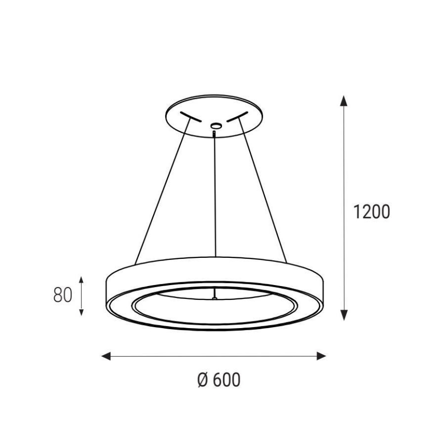 LED2 - LED Lustra ar auklu SATURN LED/50W/230V 3000K d. 60 cm balta