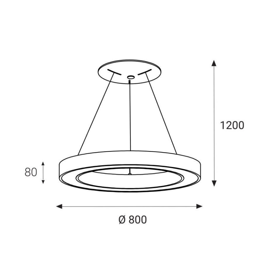 LED2 - LED Lustra ar auklu SATURN LED/80W/230V 3000K d. 80 cm balta