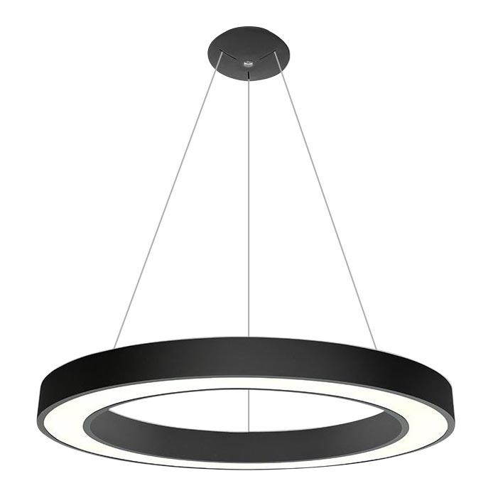 LED2 - LED Lustra ar auklu SATURN LED/80W/230V 3000K d. 80 cm melna