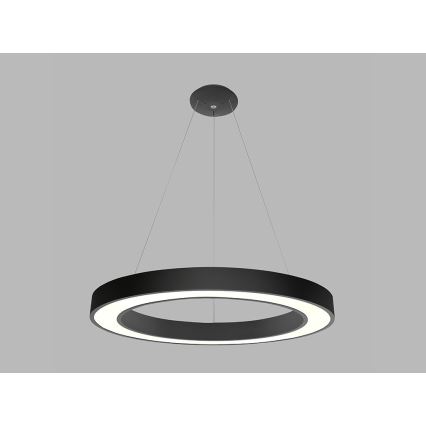 LED2 - LED Lustra ar auklu SATURN LED/80W/230V 3000K d. 80 cm melna