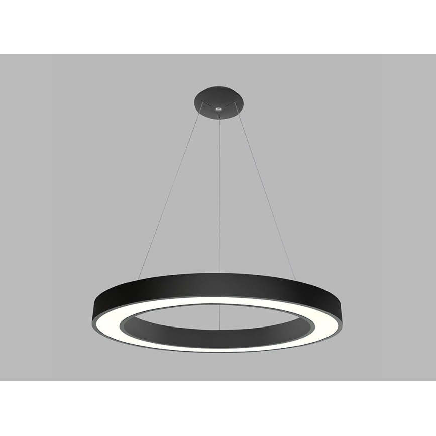 LED2 - LED Lustra ar auklu SATURN LED/80W/230V 3000K d. 80 cm melna