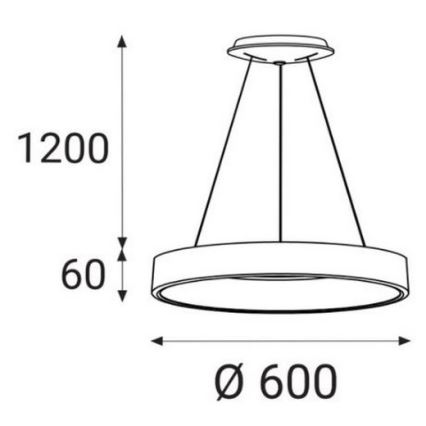 LED2 - LED Lustra uz auklas BELLA LED/50W/230V 3000/4000K melna