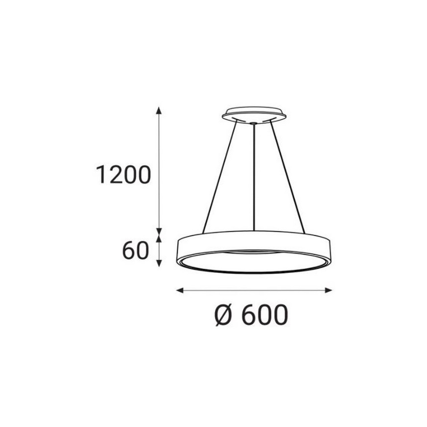 LED2 - LED Lustra uz auklas BELLA LED/50W/230V 3000/4000K melna