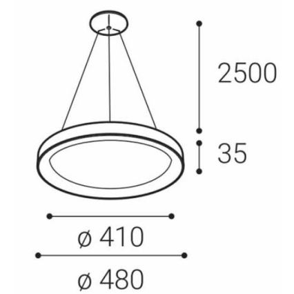 LED2 - LED Lustra uz auklas BELLA SLIM LED/38W/230V 3000/4000K balta