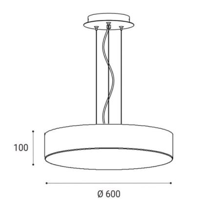 LED2 - LED Lustra uz auklas MONO LED/60W/230V 3000/4000K melna