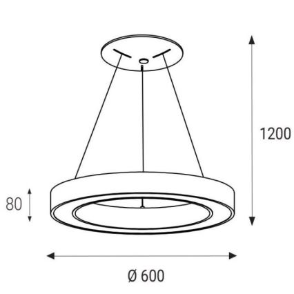 LED2 - LED Lustra uz auklas SATURN LED/50W/230V 3000/4000K balta