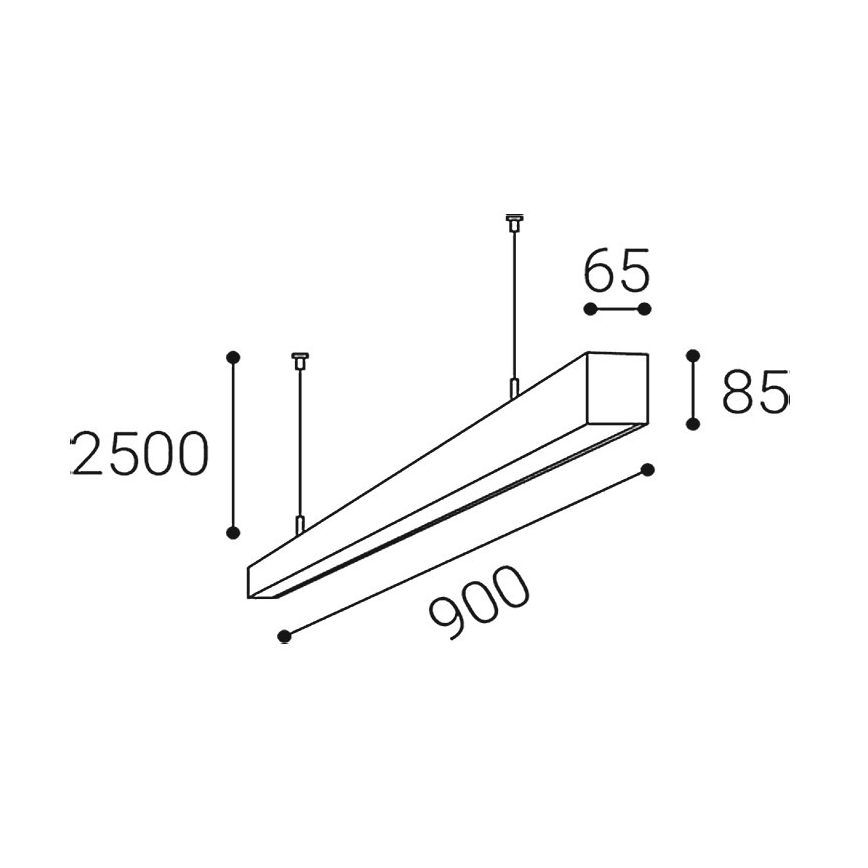 LED2 - LED lustra uz kabeļa LINO LED/24W/230V 3000K/3500K/4000K 90 cm melna