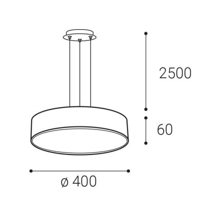 LED2 - LED lustra uz troses MONO SLIM LED/30W/230V 2700/3000K/4000K Ø 40 cm melna