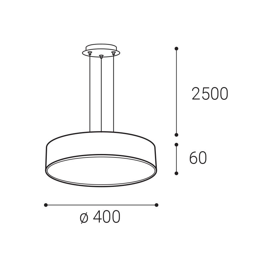LED2 - LED lustra uz troses MONO SLIM LED/30W/230V 2700/3000K/4000K Ø 40 cm melna