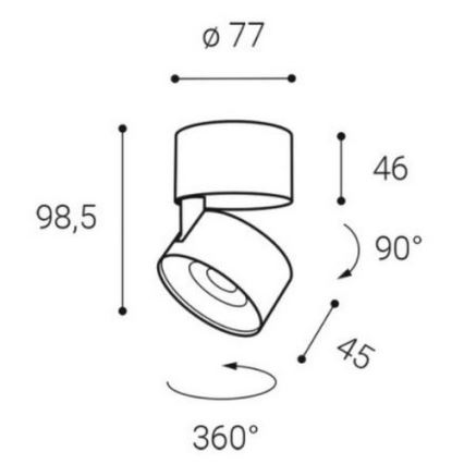 LED2 - LED Starmetis KLIP ON LED/11W/230V melns