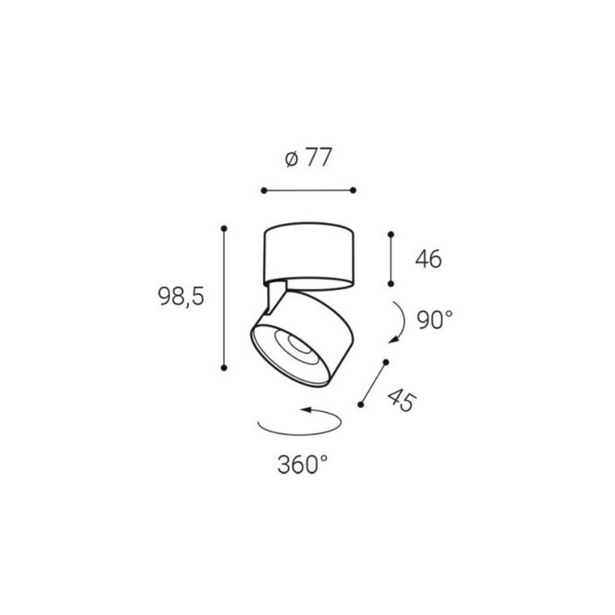 LED2 - LED Starmetis KLIP ON LED/11W/230V melns