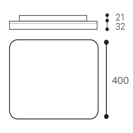LED2 - LED Vannas istabas griestu lampa SQUARE LED/38W/230V 3000K/3500K/4000K IP54 balta