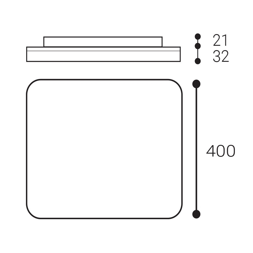 LED2 - LED Vannas istabas griestu lampa SQUARE LED/38W/230V 3000K/3500K/4000K IP54 balta