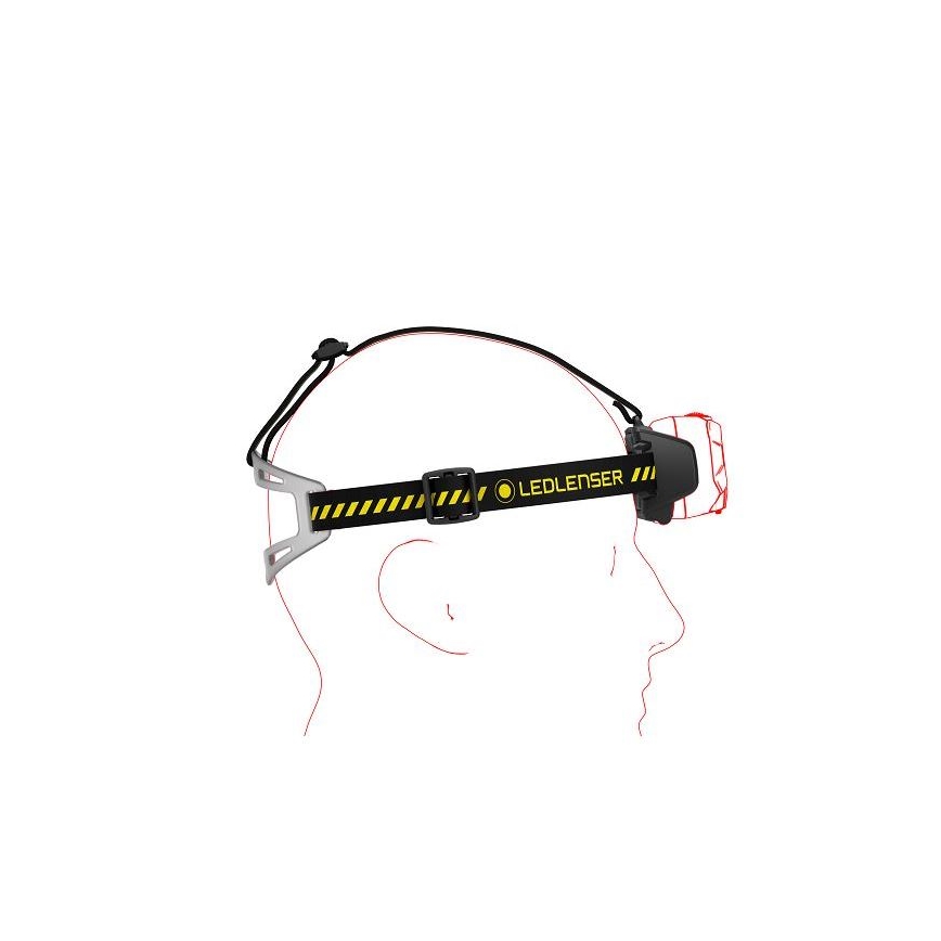 Ledlenser HF8R Work - LED uzlādējams galvas lukturis ar regulējamu spilgtumu, 3700 mAh, IP68, 1600 lm, līdz 90 h, melns