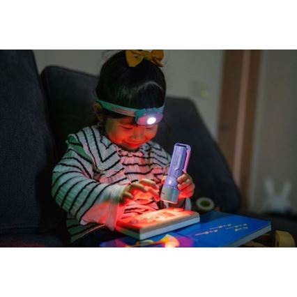 Ledlenser KIDBEAM4 RAINBOW - regulējams LED bērnu lukturītis, 2x AAA, IP44, violets