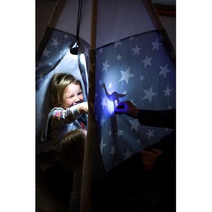 Ledlenser KIDCAMP6 DINO - pārnēsājama LED lampa ar regulējamu spilgtumu, LED/3xAAA, IP44, zaļa