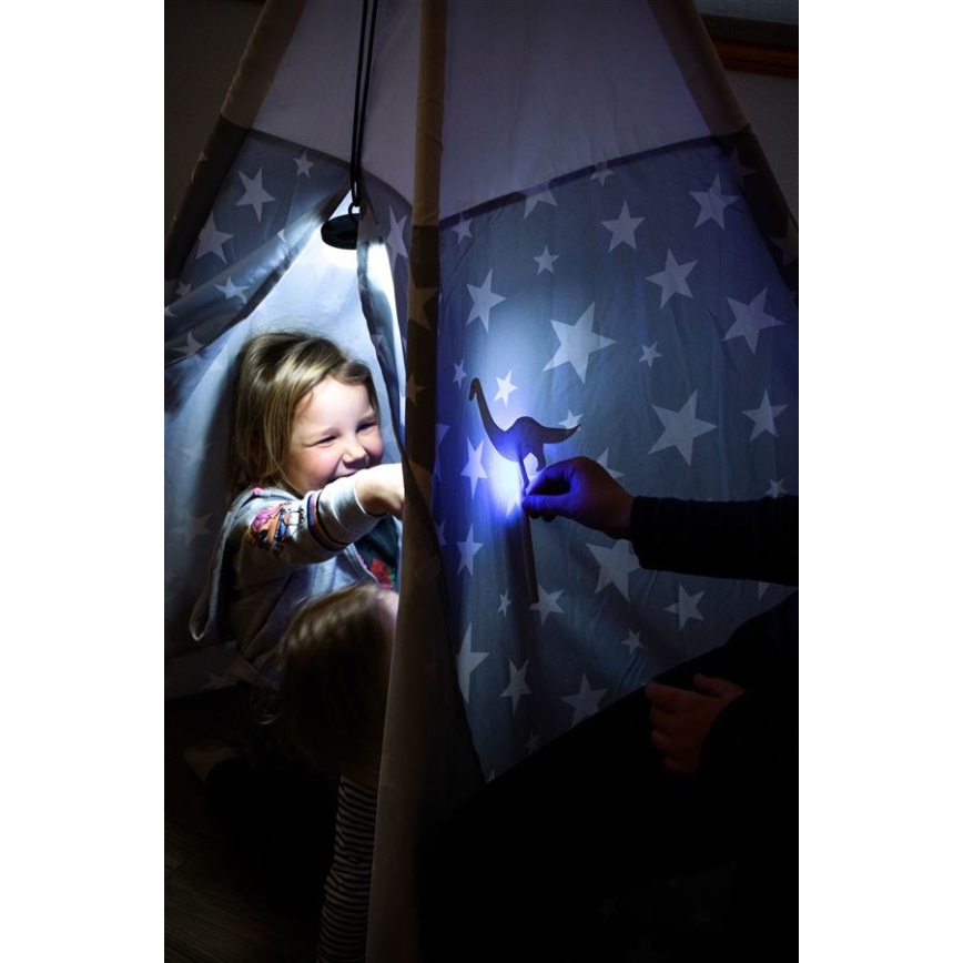Ledlenser KIDCAMP6 RAINBOW - pārnēsājama LED lampa ar regulējamu spilgtumu LED/3xAAA IP44 zila