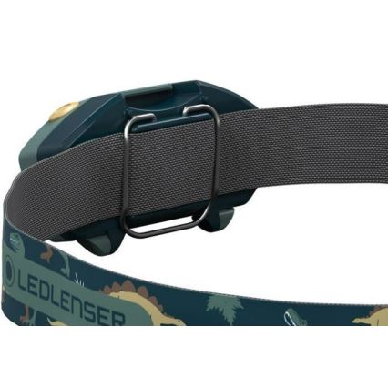 Ledlenser KIDLED2 DINO - bērnu LED galvas lampa ar regulējamu spilgtumu LED/1xAAA IPX4 40 lm 20 h zaļa