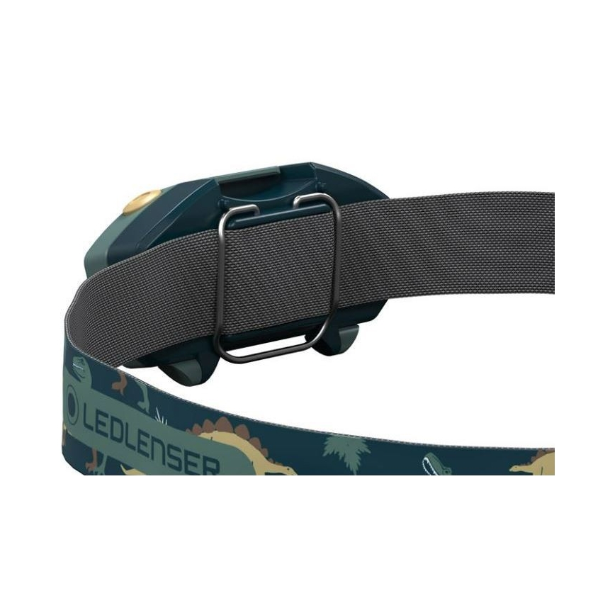 Ledlenser KIDLED2 DINO - bērnu LED galvas lampa ar regulējamu spilgtumu LED/1xAAA IPX4 40 lm 20 h zaļa