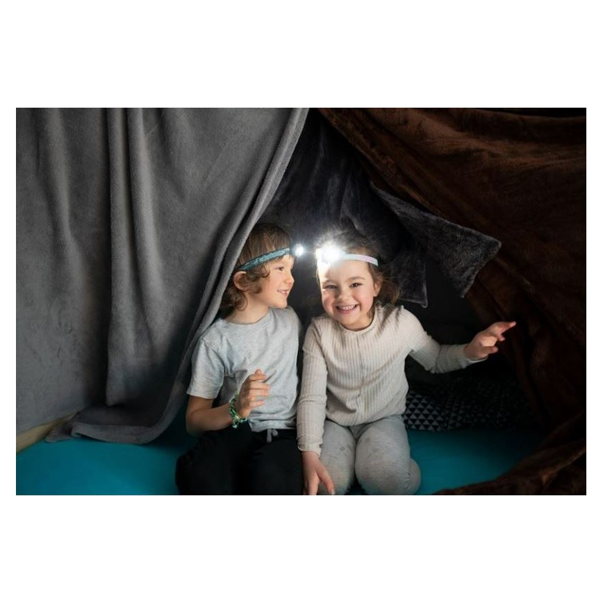 Ledlenser KIDLED2 RAINBOW - regulējama LED bērnu galvas lampa, LED/1xAAA, IPX4, 40 lm, 20 h, violeta