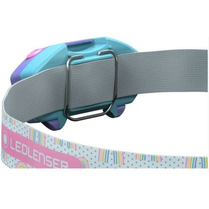 Ledlenser KIDLED2 RAINBOW - regulējama LED bērnu galvas lampa, LED/1xAAA, IPX4, 40 lm, 20 h, violeta