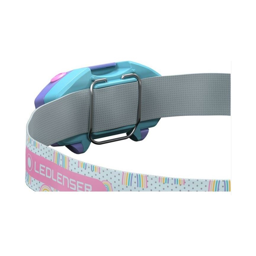 Ledlenser KIDLED2 RAINBOW - regulējama LED bērnu galvas lampa, LED/1xAAA, IPX4, 40 lm, 20 h, violeta