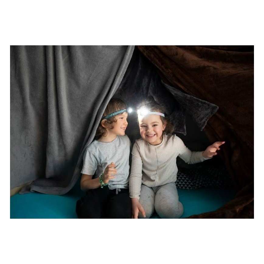 Ledlenser KIDLED4R DINO - uzlādējama bērnu LED galvas lampa ar regulējamu spilgtumu, 280 mAh, IPX4, 40 lm, 18 h, zaļa