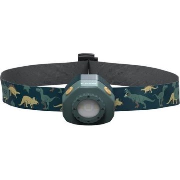 Ledlenser KIDLED4R DINO - uzlādējama bērnu LED galvas lampa ar regulējamu spilgtumu, 280 mAh, IPX4, 40 lm, 18 h, zaļa