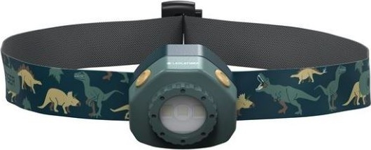 Ledlenser KIDLED4R DINO - uzlādējama bērnu LED galvas lampa ar regulējamu spilgtumu, 280 mAh, IPX4, 40 lm, 18 h, zaļa