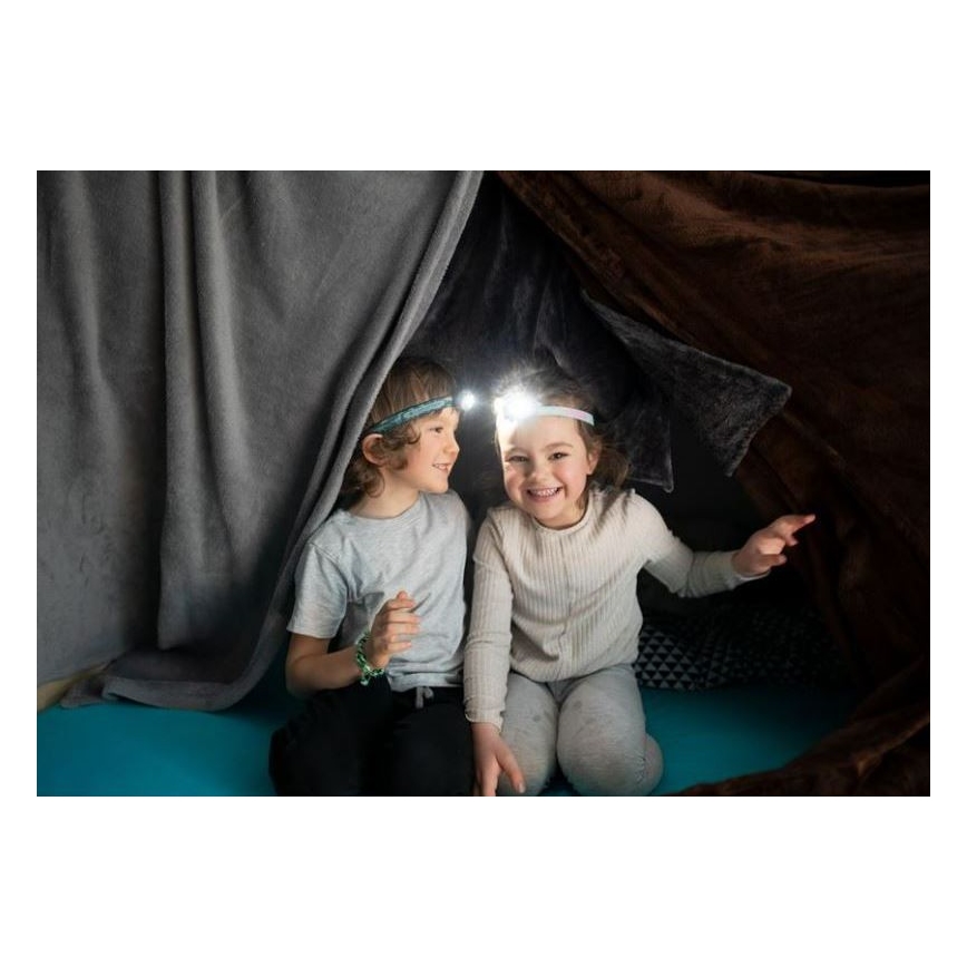 Ledlenser KIDLED4R RAINBOW - uzlādējams bērnu LED galvas lukturis ar regulējamu spilgtumu, IPX4, 40 lm, 18 h, violets