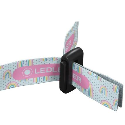 Ledlenser KIDLED4R RAINBOW - uzlādējams bērnu LED galvas lukturis ar regulējamu spilgtumu, IPX4, 40 lm, 18 h, violets